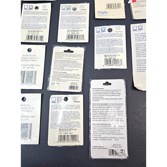 Lot Of 16 Assorted Wrights Iron-On Appliques Patch Up Embroidery Assortment - Picture 13 of 14